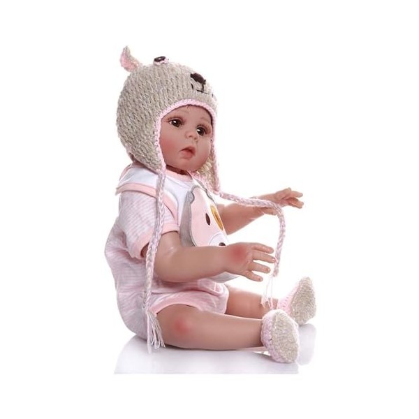 Poupée Reborn pour fille noire endormie, poupée Reborn réaliste de 45,7 cm, avec vêtements et accessoires, cadeau pour enfant
