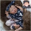 Poupée Reborn pour fille noire endormie, poupée Reborn réaliste de 45,7 cm, avec vêtements et accessoires, cadeau pour enfant
