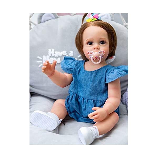 Pinky Reborn Réaliste Reborn Poupée Bébé Fille Vinyle Souple Silicone Bebe Reborn Dormir Nouveau-né Baby Doll Poupee Magnétiq