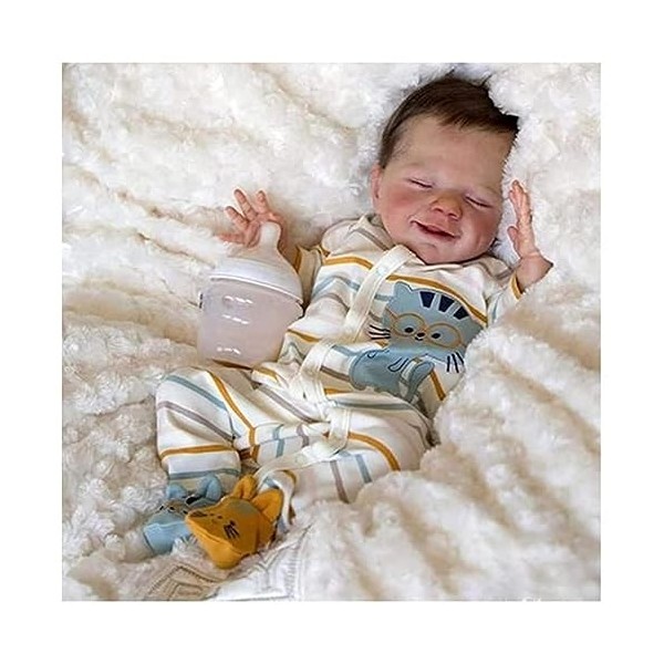 Poupées Reborn de 46 cm - Poupée Reborn - Poupée féminine réaliste en vinyle souple - Cadeau danniversaire - L-Boy