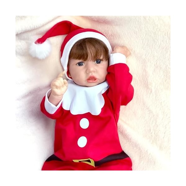 FARMAHAR Newborn Baby, 18Pouces 46Cm Mignon Poupee Silicone Enfant, Meilleur Cadeau danniversaire pour 3+ Filles,C-Girl