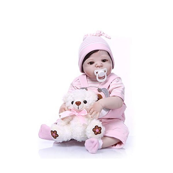 MaMaDolls Poupée reborn réaliste en silicone pour bébé fille - 57 cm