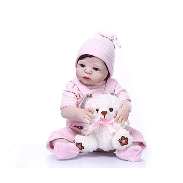 MaMaDolls Poupée reborn réaliste en silicone pour bébé fille - 57 cm