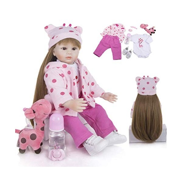 Poupée Bébé Reborn, 48 Cm, Poupée Réaliste Faite À La Main avec Corps en Coton Doux, Bonecas en Silicone pour Fille 3 Yeux M