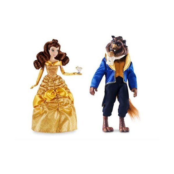 Ensemble de 2 poupées Princesse Belle Belle avec puce et bête