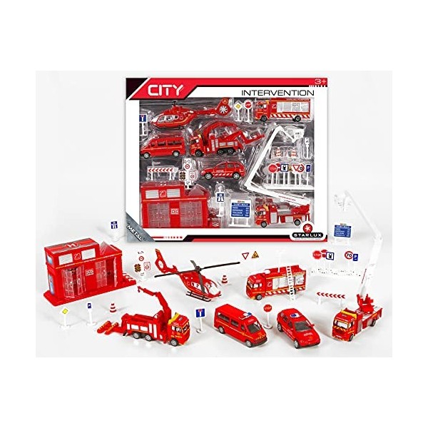 STARLUX – Grand Coffret Pompiers Complet – Assortiment véhicules Miniatures Collection en métal – Dès 3 Ans – 806142