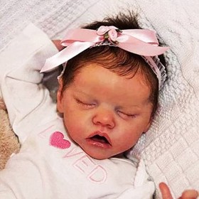 Reborn Bébé Poupées Fille Dormir 18 "Belle Vraie Reborn Réaliste Fait À La Main en Silicone Corps Complet Bébé Enfant en Bas 