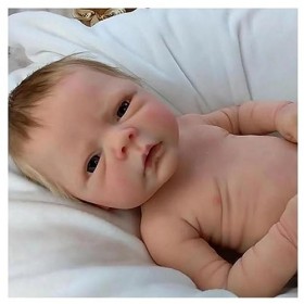 Poupée Reborn bébé fille noire endormie, 46 cm, faite à la main, lavable, corps en vinyle doux, comme un vrai nouveau-né, B-B