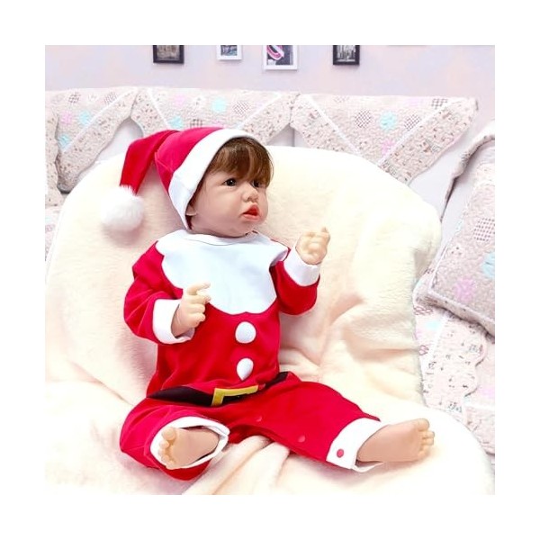 FARMAHAR Baby Reborn, 18 Pouces Regardez RéEl BéBé Reborn Silicone, Cadeau De Vacances,C-Girl