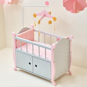 Lit berceau poupon baigneur poupée Polka Dots Princess mobilier bois TD-0206AG
