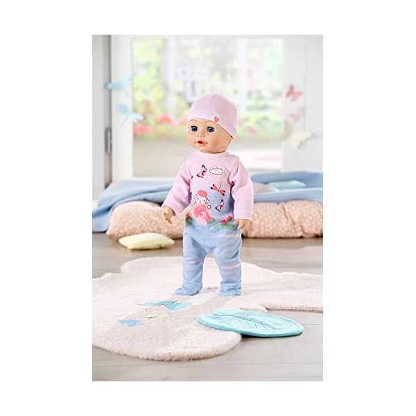 Zapf Creation 706688 Baby Annabell Lilly apprend à marcher : poupée rampante et marcheuse de 43 cm avec fonction sonore, barb