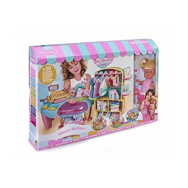 Nenuco- Boutique, Poupée Bébé avec Magasin de Vêtements de Jouets Famosa 700015835 