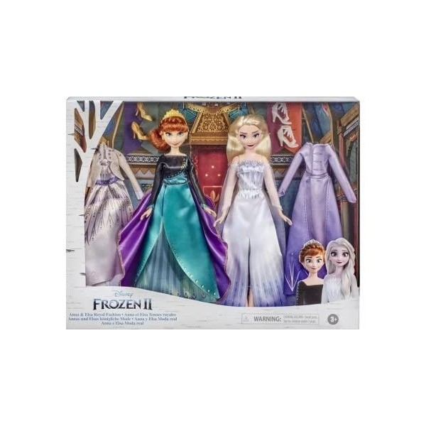 Coffret Poupee Reine des neiges II : Anna et Elsa Tenues royales pour Disney - Set Collection 2 Poupee Mannequin 4 Tenues + 1