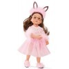 Götz Little Kidz 2111024 Poupée Ella en forme de lapin avec cheveux bruns et yeux bruns 36 cm