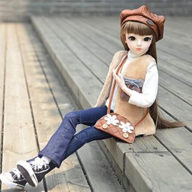 BJD Poupée 60 cm 1/3 Ball Mannequin mécanique articulée avec ensemble complet de vêtements, manteau chaussures, chaussettes à