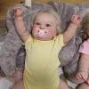 MineeQu 24 Pouces Énorme Taille Bébé Cheveux Enracinés À La Main Souriant Réaliste Reborn Baby Doll Qui A Lair Réel Et Se Se