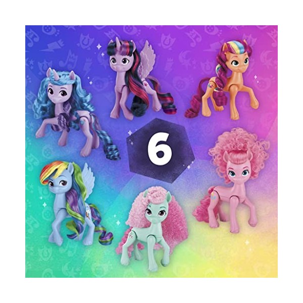 My Little Pony Amis Arc-en-Ciel, Coffret de 6 poneys de 14 cm, Jouets pour Filles et garçons, Jouets de Licorne