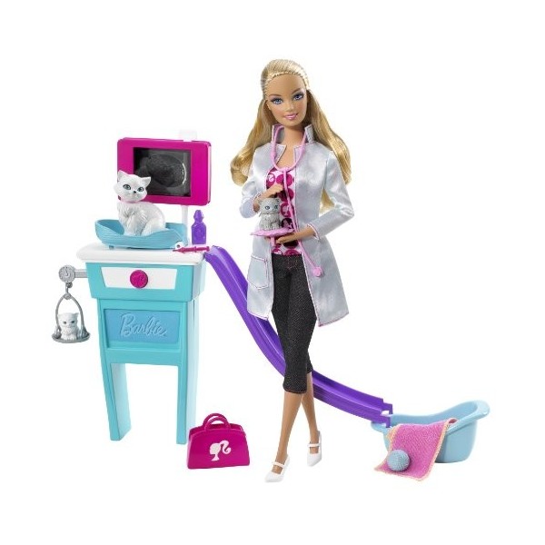 Barbie-Mattel - T2695 - Barbie - Poupée - Coffret Clinique Des Chats