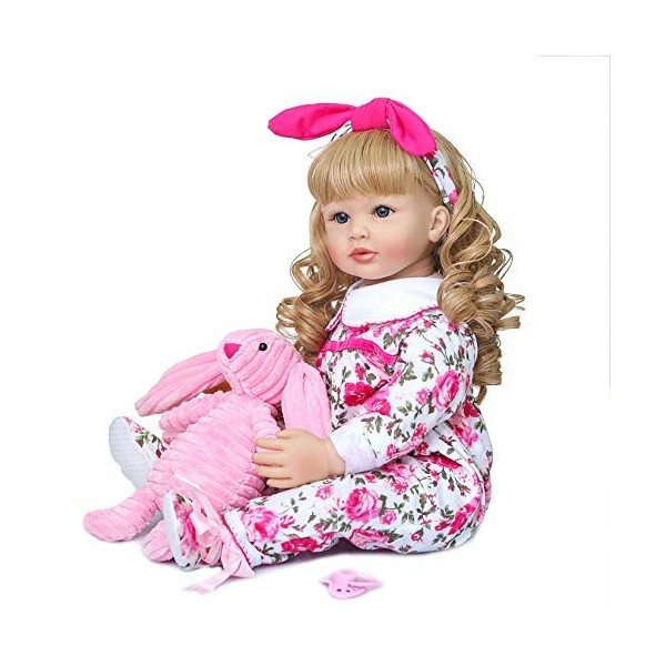 SHHYD Reobrn Bambin Poupées Élégante Princesse Fille 60CM Silicone Bebe Renaître Vivant Poupées Brinquedos Enfant Jouets Cade