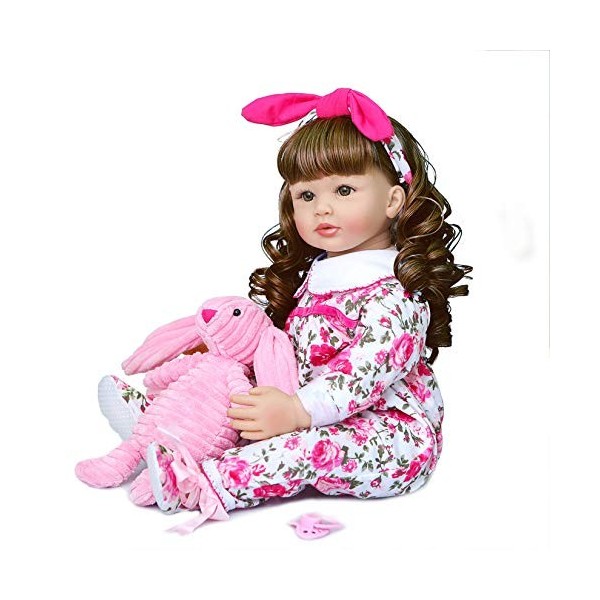 SHHYD Reobrn Bambin Poupées Élégante Princesse Fille 60CM Silicone Bebe Renaître Vivant Poupées Brinquedos Enfant Jouets Cade