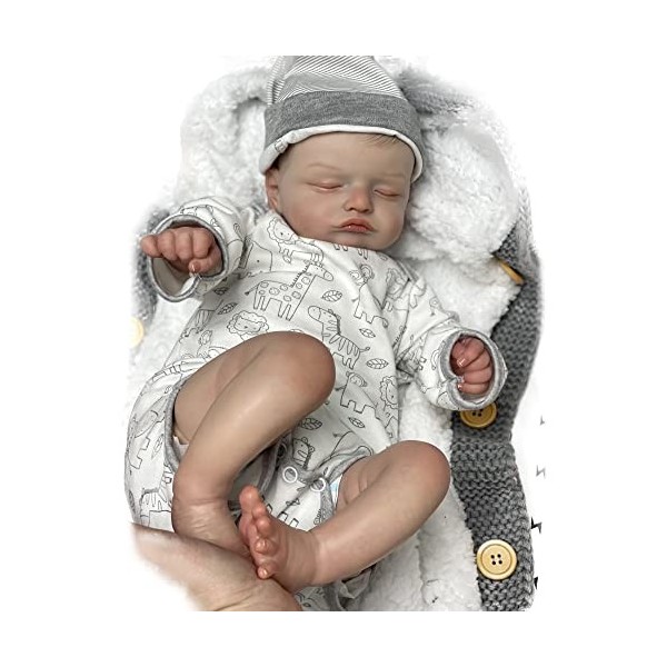 Reborn Poupée molle bébé simulation silicone vinyle grande taille 18 pouces 45Centimètres Magnétique Bouche Belle Réaliste Ré