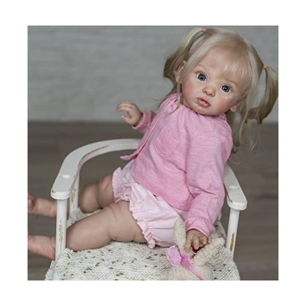 Enjoy with Love Nouveau 60 CM énorme bébé à Collectionner Reborn Toddler Adélaïde réaliste Doux au Toucher 3D Peau veines Vis