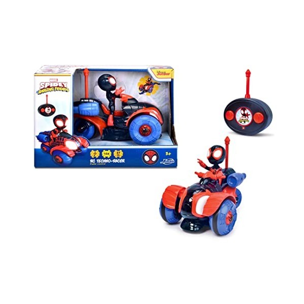 Jada - Marvel - RC Miles Morales Crawler 17cm - Voiture Télécommandée - Figurine Miles Morales Incluse - Dès 3 Ans - 20322300