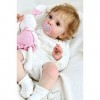 MineeQu 24 Pouces Énorme Taille de Cheveux Bouclés Enracinés Réaliste Reborn Baby Doll Fabriqué en Silicone Vinyle Membres et