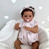MineeQu 24 Pouces Cheveux Enracinés À La Main Afro-Américaine Real Life Reborn Baby Doll Coffret Cadeau avec Corps Lesté Doux
