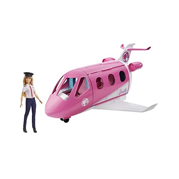 Barbie Avion de Rêve pour Poupées, avec Mobilier Et Plus de 15 Accessoires Inclus, Jouet pour Enfant de 3 ans et Plus, GDG76
