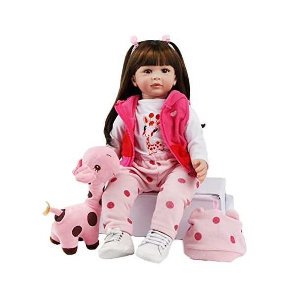 SYP Reborn Poupée Bébé Fille 24 Pouces 60cm Silicone Vinyle Reborn Fille Bébé Reborn Réaliste Reborn Babys Dolls Cadeau dann