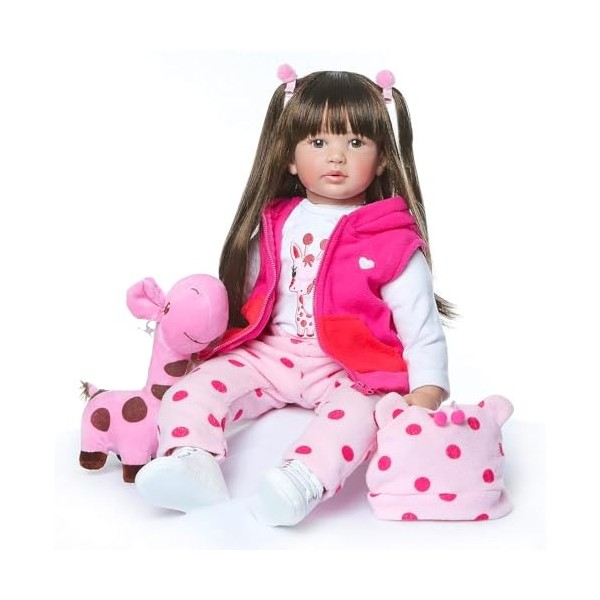 HEHUZY Reborn Poupée Reborn Fille 24 Pouces 60 cm Réaliste Bebe Reborn Souple Silicone Réaliste Vinyle Lifelike Mignon Nouvea