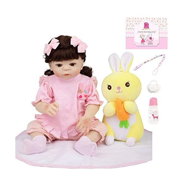 Poupées Bébé Reborn en Silicone Souple, 18 Pouces, 48Cm, Réaliste, Joli Cadeau pour Fille, Jouets pour Nouveau-Né, Cadeau pou