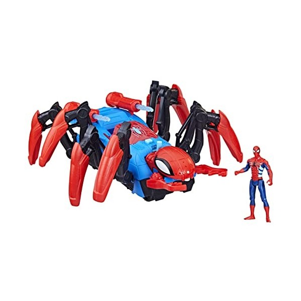 Spider-man- Spiderman Marvel Véhicule Araignée de Combat, Jouets de Super-héros pour Enfants, Lance de leau et des projectil