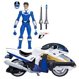 Power Rangers Lightning Collection, Figurines de 15&nbsp;cm Time Force Ranger Bleu avec Moto Vector et Accessoires, F5702, Multico