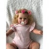 iCradle Reborn Baby Dolls Reborn Poupée bébé fille 50 cm Poupée en silicone avec cheveux blonds enracinés Jouet de poupée réa