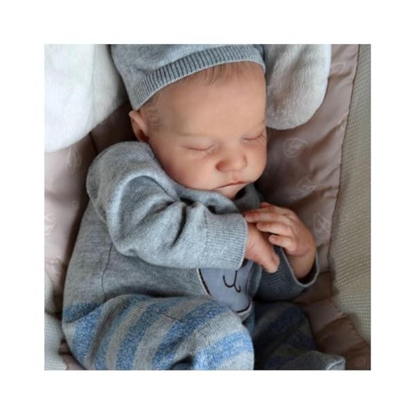 Bébé Reborn Réaliste Garcon 46 Cm - 18 Pouces 46 Cm Poupée Reborn Vinyle de Silicone Souple Simulation , ont lair réalistes 