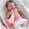 NURII Reborn Poupée Bébé Fille - 18Pouces 46Cm Reborn Poupée Bébé Silicone Vinyle Reborn Fille Fait Main Réaliste Simulation 