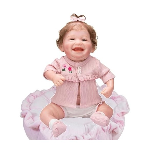 NURII Reborn Poupée Bébé Fille - 18Pouces 46Cm Reborn Poupée Bébé Silicone Vinyle Reborn Fille Fait Main Réaliste Simulation 