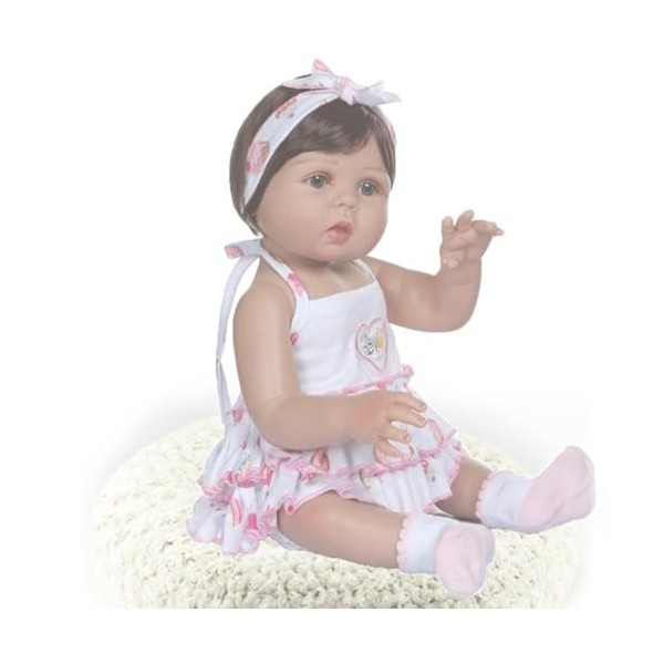 NURII Bébé Reborn - 18 Pouces 46 Cm Poupée Reborn Baby Doll Bebe Fille Souple Silicone Vinyle Nouveau-Né Bébé Fille - comme U