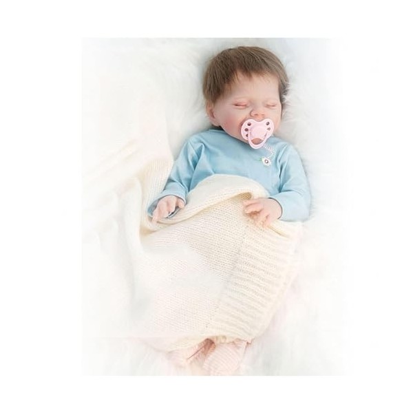 NURII Bébé Reborn - 18 Pouces 46 Cm Poupée Reborn Baby Doll Bebe Fille Souple Silicone Vinyle Nouveau-Né Bébé Fille - comme U