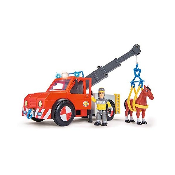 Speelgoed Véhicule de Sauvetage-Sam Le Pompier-Phoenix avec Figurine/Cheval, 79403, Multicolore