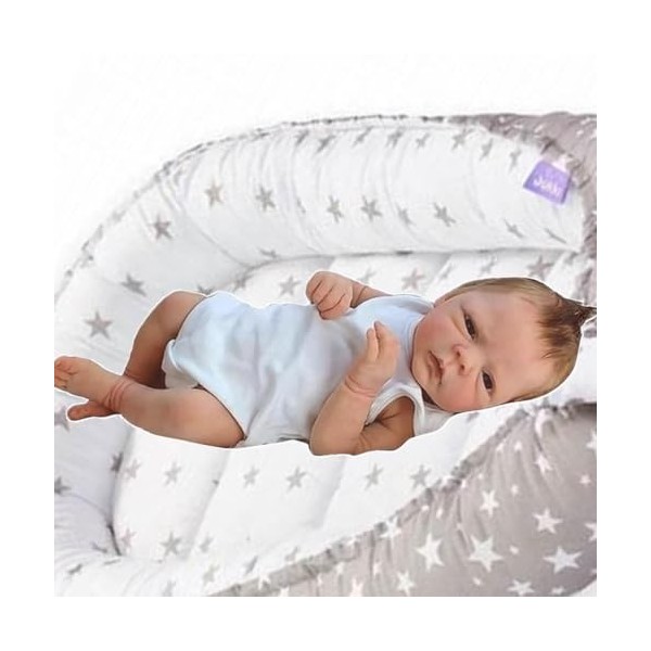 NURII Bébé Reborn - 18 Pouces 46 Cm Poupée Reborn Baby Doll Bebe Fille Souple Silicone Vinyle Nouveau-Né Bébé Fille - comme U