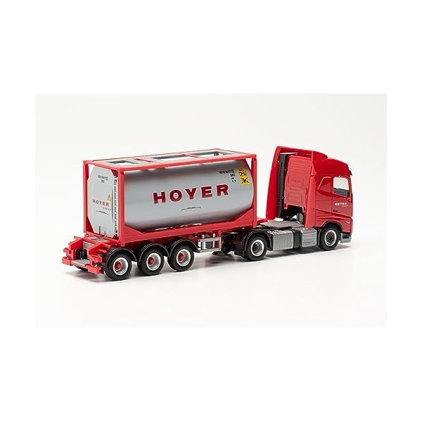 Herpa Maquette Camion Volvo FH Gl. 2020 Semi-remorque à conteneur citerne Hoyer, échelle 1/87, Model Allemand, pièce de Colle