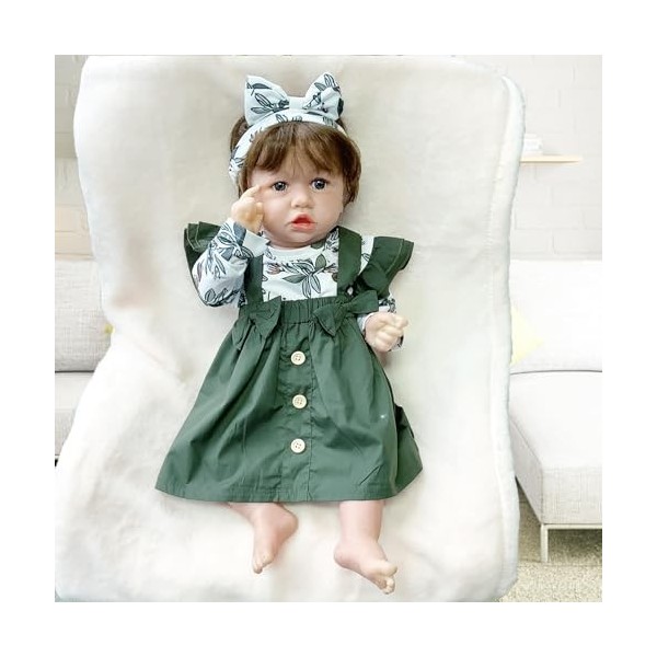 FARMAHAR Poupees Filles, 18 Pouces Mignon Poupee Reborne Silicone Fille, Cadeaux danniversaire pour Les Enfants,E-Boy