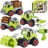 Tacobear 4 in 1 Démonter Véhicule de Ferme Jouet télécommande Tracteur Jouet Excavatrice avec Perceuse Musique Lumière Foncti