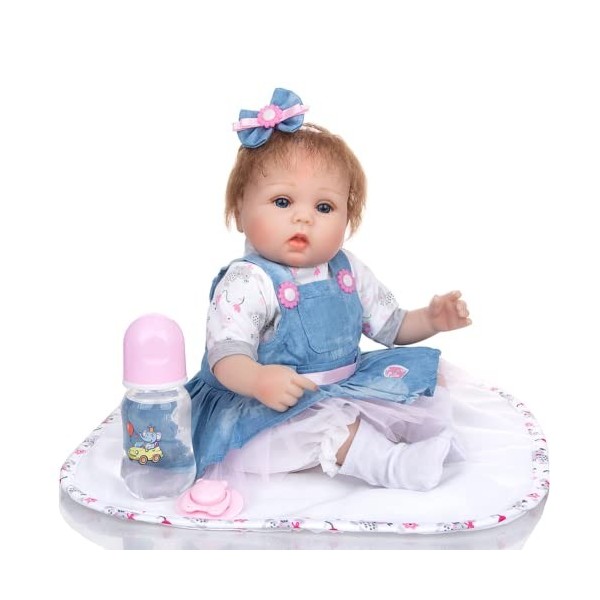 Poupées Réalistes pour Bébé Fille, 42Cm, Nouveau-Né, Corps en Coton Doux, pour Enfants