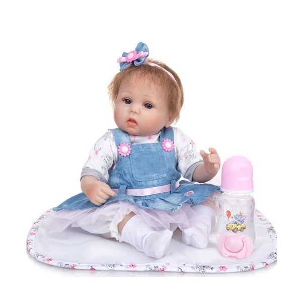 Poupées Réalistes pour Bébé Fille, 42Cm, Nouveau-Né, Corps en Coton Doux, pour Enfants