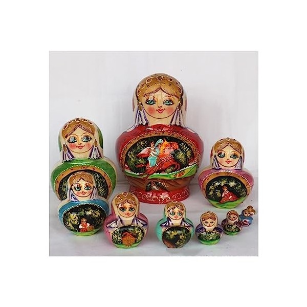 Qualité Poupées Gigognes Matryoshka fille poupées durables empilables ensemble imbriqué 10 pièces jouets faits à la main for 