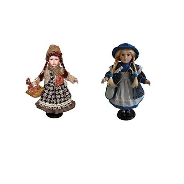 Milageto 40 Cm Mignon Porcelaine Filles Poupées Figure En Vêtements Enfants Cadeau Décor